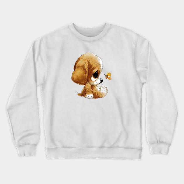 Puppy Crewneck Sweatshirt by Mendi Art